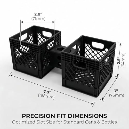 Double Milk Holder Compatible with Milwaukee Packout System, Dual Drink and Spray Can Organizer for Toolbox Side Mount, Workshop and Jobsite Storage Accessory