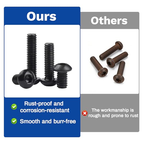 720 Pcs M2 Screws Assortment Kit, M2x4/6/8/10/12/16mm Metric Screws, Black Zinc Plated Steel Fasteners for Home & Workshop M2x4/6/8/10/12/16- 720Pcs