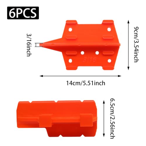 6 Pcs ABS Deck Board Spacers, 1/8, 3/16 Inch Orange Deck Spacing Tool
