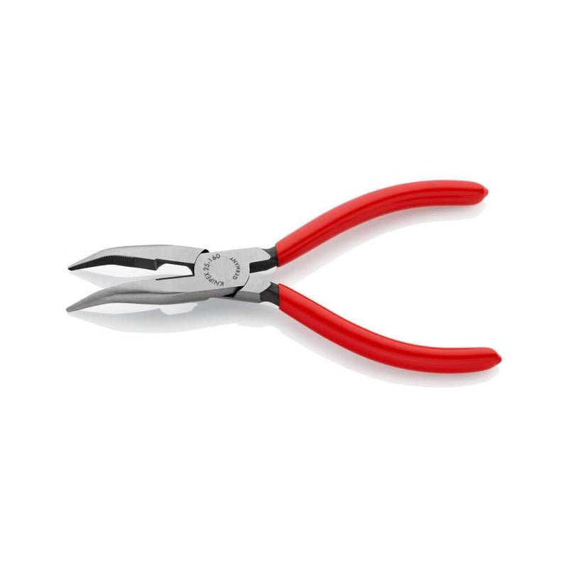 KNIPEX Tools - Long Nose Pliers With Cutter, 40 Degree Angled (2521160), 6-1/4 inches