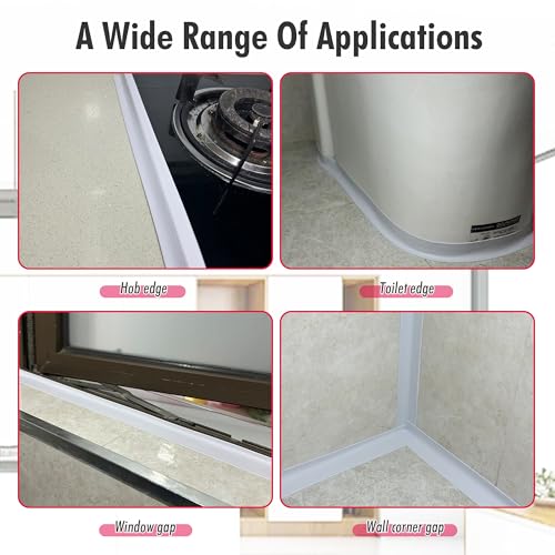 Self-Adhesive Waterproof Caulk Tape for Toilet, Tub, Kitchen, Bath 1 2 Rolls-RIF