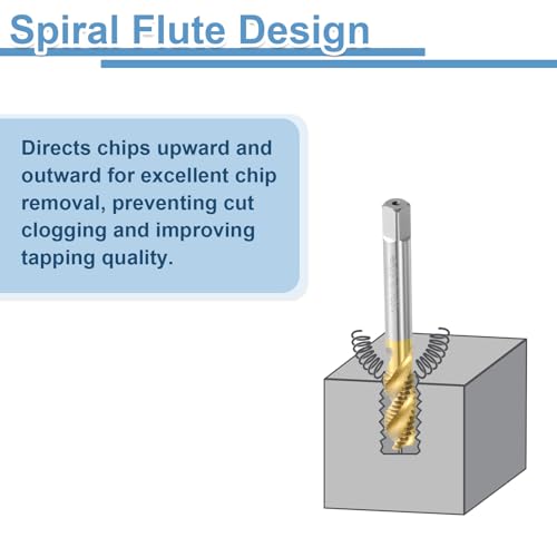 uxcell 3pcs Spiral Flute Thread Taps, 3/8-16 UNC H2 Screw Threading Tap, Titanium Coated 6542 High Speed Steel Machine Tapping Tools for Machinist Repair (Pack of 2) 3/8-16 UNC (Pack of 2)