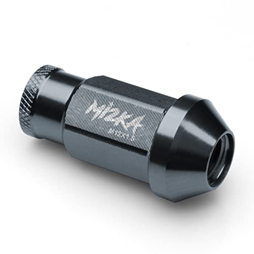 Gunmetal 20 PCS M12x1.5 Lug Nuts Short 50mm Tuner Open End Aluminum Wheels Rims Cap WN01 GUNMETAL