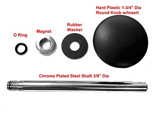 MAGNETIC Pin, Tensile (3/8" Dia ) Universal Weight Stack Heavy Duty SELECTOR KEY - Deluxe Jumbo 1-3/4" Dia BLACK Round Knob - World Class Hitch PINS - Various Locking space n Size - by SBD 4.25 Inches Qty 1