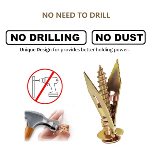 Self-Drilling Drywall Anchors,Heavy Duty Drywall Anchors and Screws kit,Door Hinge Repair Tool,Dry Wall Anchors for Fixing Wall Decor, Furniture,Statues,Photo Frames (1.18IN,100Pcs) 1.18IN,100Pcs
