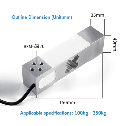 Single Point Beam Load Cell Rectangle Typle Parallel Cantilever Mini Weight Sensor Scale Sensor, Accuracy 0.2%,Test Compression Force Pressure,for Weighing Platforms Range (0-200KG) 0-200KG