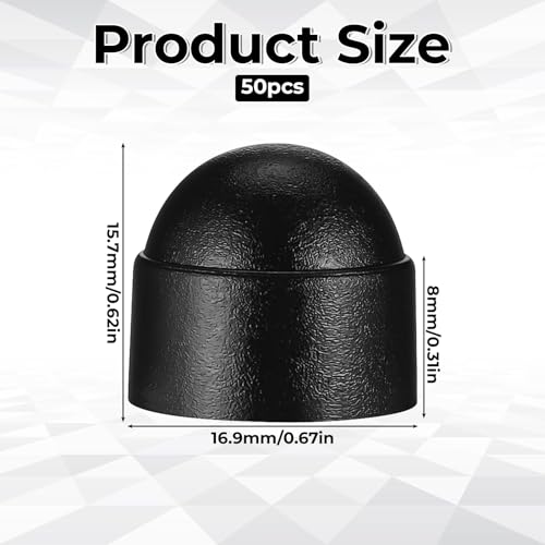 50Pcs Plastic Nut Cover M8×13mm Nut Cap