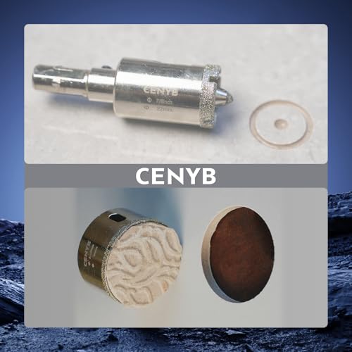 5-11/16inch | 145mm Diamond Hole Saw with Center Drill bit and Diamond-Coated Center Drill bit for Ceramic Glass Marble Fiberglass Granite and Porcelain Tiles by CENYB 145mm | 5-11/16inch