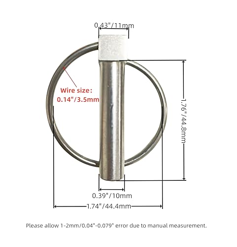 4Pcs/6Pcs Stainless Steel 316 (Φ3/8in) Lynch Pins Linch Pins O-Pins, Marine Connectors (Φ3/8in x 1-11/16in(6PCS)) Φ3/8in x 1-11/16in(6PCS)