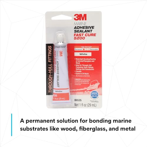 3M Marine Adhesive Sealant 5200FC, Fast Cure, White, 1 oz Tube 1 fl oz Tube