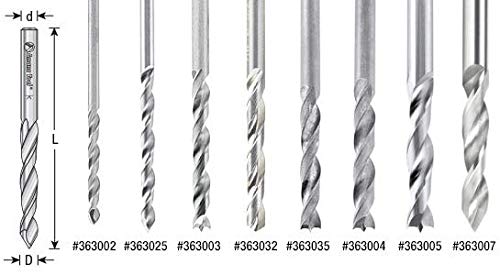 Amana Tool - 363007 Solid Carbide Drill Bit R/H 5mm Dia x 55mm Long x 5mm Shank 363007 - 5mm Dia x 55mm Long x 5mm Shank