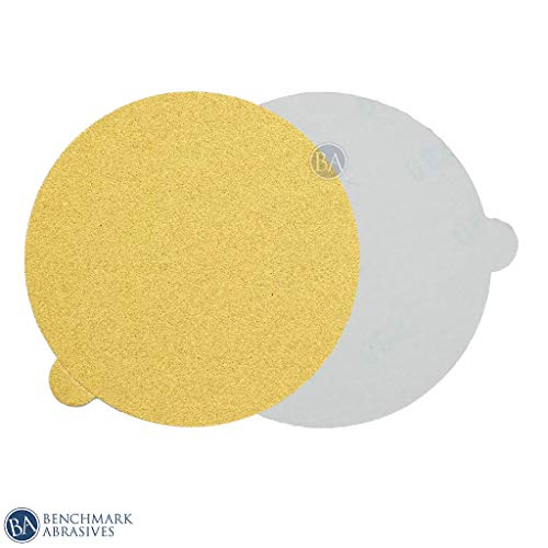 Benchmark Abrasives 5" PSA Gold Adhesive DA Sanding Discs Aluminum Oxide Grains Designed for Surface Blending Edge Sanding General Stock Removal Orbital Sanders (50 Pack) - 120 Grit