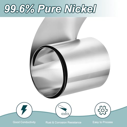 uxcell 3 Pcs Pure Nickel Sheet, 99.6% Pure Nickel Plate Nickel Strip 0.002"x3.94"x39.4"(0.05x100x1000mm) Nickel Anode for Electroplating Scientific Lab Industry DIY Craft 0.05x100x1000mm