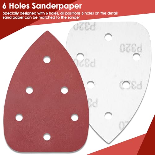 96 Pcs Mouse Sander Sandpaper Detail Sanding Pads,No Cut Line 96 no cut line
