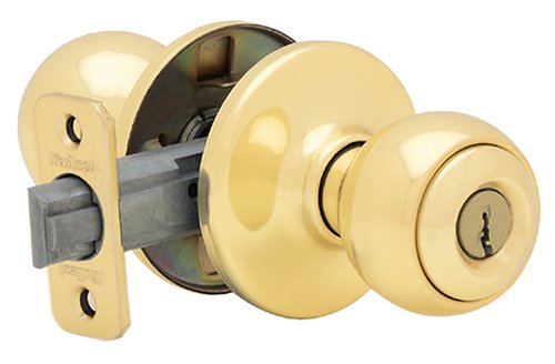 Kwikset 400P 3 CP Polo Entry Knob, Polished Brass