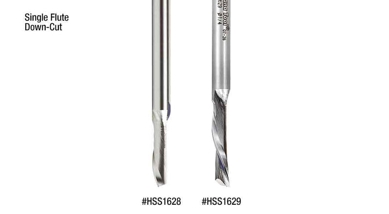 Amana Tool HSS1663 Double Flute Spiral Router Bits Metal Aluminum Cutting 3/4 D x 1-1/4 x 1/2 Inch Shank Down-Cut Router Bit High Speed Steel 3/4 D x 1-1/4 CH x 1/2 SHK