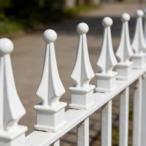 10pcs Aluminium Alloy Fence Finials Fits 3/4" Square Post - Metal Four Sided Spire Wing Tip White Finial Fence Toppe, for Yard Garden Lawn Iron Picket Fence Finial Tops Decoratio White B 3/4 inch-10Pcs