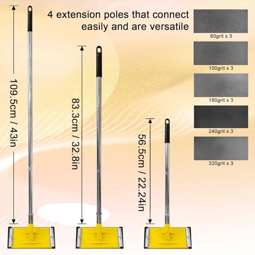 Pole Sander for Drywall, Hand Sanding Pole with Extension Handle Pole Sander Set