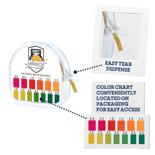 Fermentaholics Kombucha & Fermentation pH Test Strips – Instant Read pH Strips Dispenser for Brewing & Fermentation, pH Range 0–6 (pH Roll Dispenser) pH Test Roll