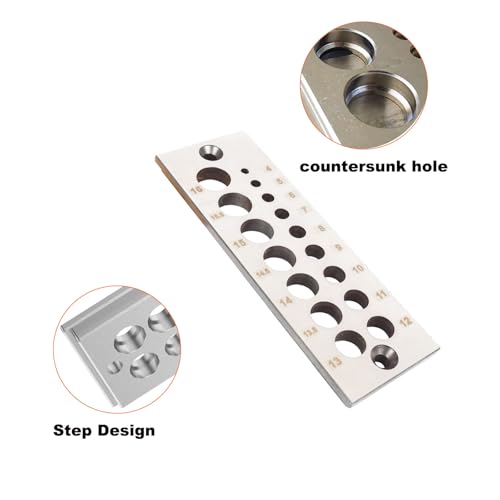 Metric 16 Holes Dowel Plate for Making Slim Dowels Peg Plugs 4mm-16mm 16 Holes(4mm-16mm)