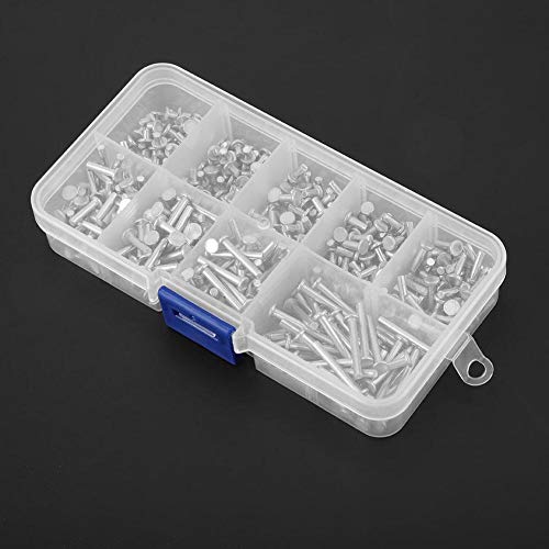 Solid Aluminum Rivet, 450pcs M2.5 Flat Head Aluminum Rivets M2.5 Aluminum Rivet Flat Head Solid Rivet 3mm-20mm Length Flat Head Solid Rivet