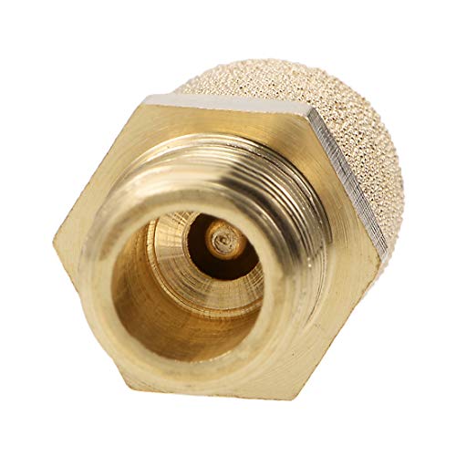 uxcell Top Adjustable Pneumatic Air Exhaust Silencer Muffler Copper 1/8 BSPT Gold Tone 2pcs