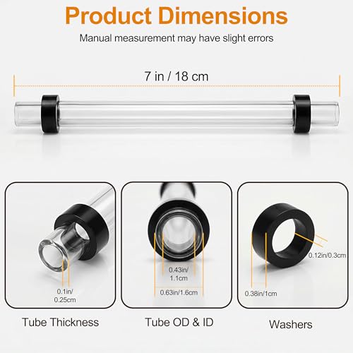 7-Inch Steam Boiler Sight Glass Tube, 5/8-Inch OD 7" Lx5/8"ODx3/8" ID