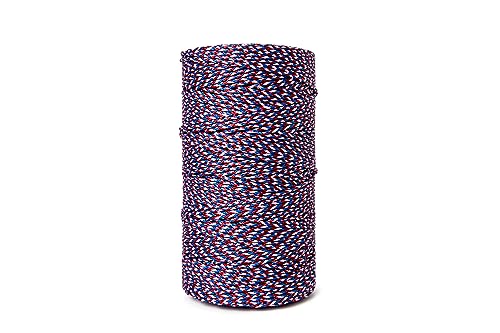 HONGDA #24 Bonded Braided Nylon Mason Line, 685 FT #24 685FT Red/Blue/White