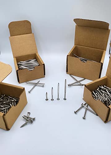 #8 x 3 Square Drive Deck Screws in 316 Stainless, Type 17 Wood Cutting Point, 100/Box #8 x 3