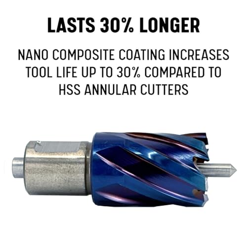 Drill America 7/8" X 1" NACO Blue (Nano-Composite) Coated Annular Cutter, ANC Series 7/8" 1" Depth of Cut