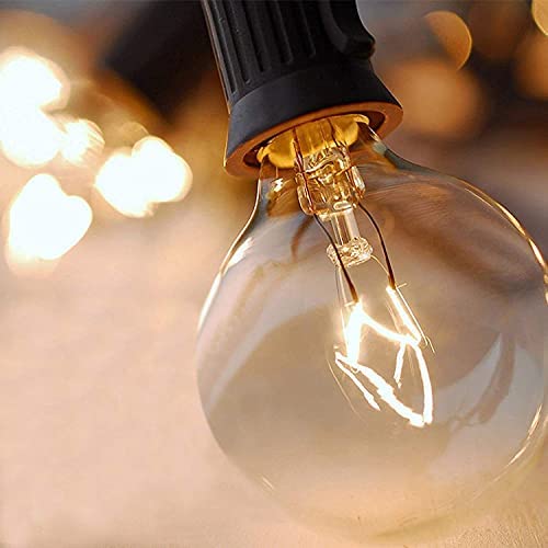 GOOTHY 50 Pack G40 Replacement Light Bulbs, 5W Incandescent Bulbs with E12 Candelabra Base, Clear Globe Replacement Light Bulbs for Outdoor String Lights Patio Backyard Garden Wedding Christmas Decor