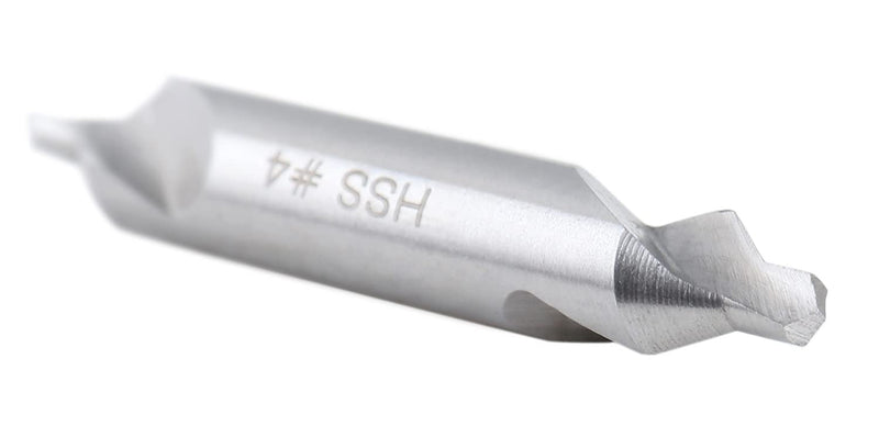 Accusize #4 HSS Center Drill, 0530-0400x10 | No.4, 5/16" x 1/8" x 2-1/8", 10 Pcs Pack, H.S.S. Center Drill Bits NO.4, 5/16" x 1/8" x 2-1/8", 10 pc