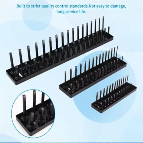 3PCS Socket Set for /4in 3/8in /2in Sockets Multifunctional Tool Tray with Deep & Standard Socket Holders Compatible with Most Toolboxes