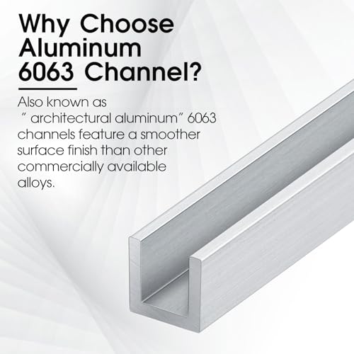 Yaocom 2 Pcs 4 ft 1/4" U Channel Aluminum,Metal 6063