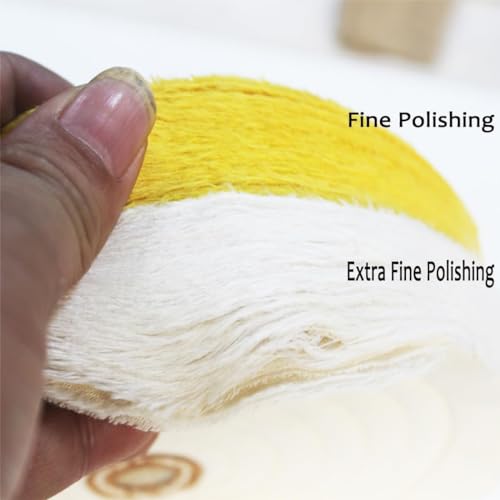 2 Pcs 8" Extra Thick Cotton Buffing Wheel, 5/8" Arbor Hole 2 Pc 8" Buffing Wheel(Yellow+White)