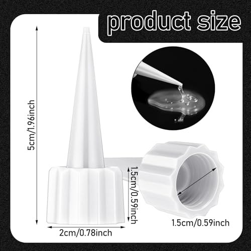 Loopeer 24 Pcs 312 Extra Tips for Ca Glue Snip Tip Applicator Tips, White