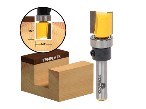 YONICO Router Bits Pattern Bit Flush Trim Set 4 Bit 1/2-Inch Diameter 1/4-Inch Shank 14422q 4 Bit Set - 1/2" Width - 1/4" Shank