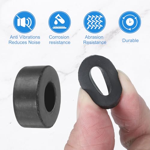 uxcell 84Pcs Rubber Spacers 20mm OD x 6mm ID x 8mm Thick Round Anti Vibration Spacer Rubber Bushing 84