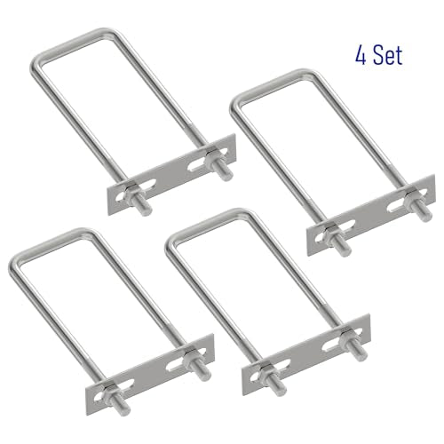 4 Sets 304 Stainless Steel Square U-Bolts, 70x175mm, M8 70×175mm (W*L)
