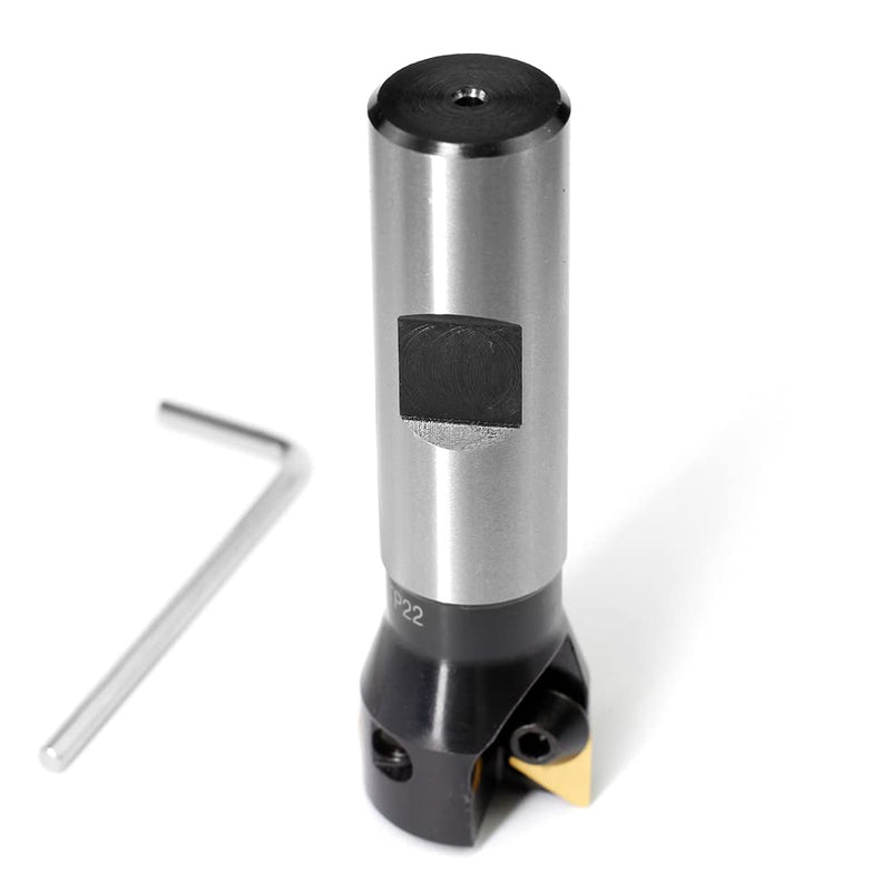 OSCARBIDE 1" Indexable End Mill 3/4" Shank 3-1/4" Length 2 Flutes TP22 | 2 TPCN1103PDTR TiN Coated Inserts | Square Shoulder Milling | For Steel & Cast Iron | Rigid Steel Body | Smooth & Durable