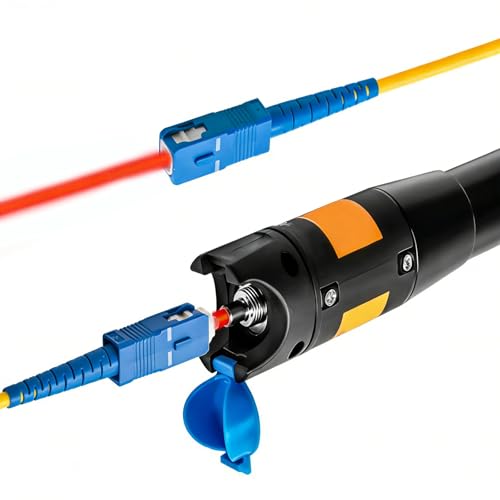 20pcs VFL Fiber Optic Visual Fault Locator Replacement Parts, Include 10 Ceramic Core Tube Sleeves & 10 Metal Heads Tips for Fiber Optic Tester Network Cable Tester & Light Meter 20