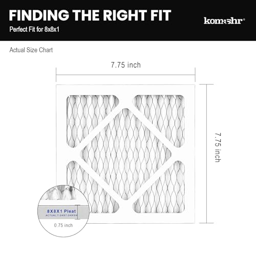 8x8x1 Air Filter MERV 11 (2-Pack), HVAC/Furnace AC Filter Replacement, Dust Defense–Comparable with MPR 1000 & FPR 7 (Actual 7.75x7.75x0.75) 2-PACK 8X8X1