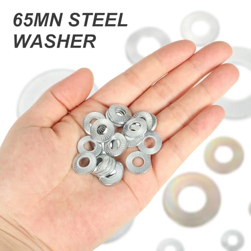 PATIKIL M10x22x1.5mm Flat Washers 50Pcs 65Mn Steel Belleville Spring Disc Washer Conical Knurled Metric Gasket for Automotive Industrial Construction (Yellow Zinc Plating) Yellow Zinc Plating 50
