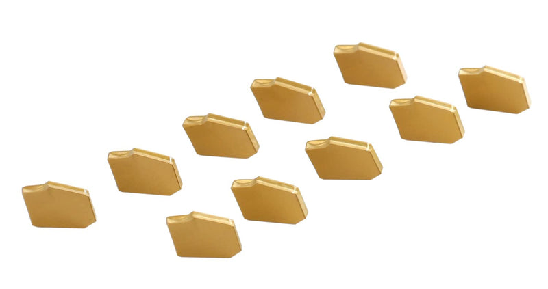 Accusize Industrial Tools Cut-Off Tool Holder, GTN-2, 2403-2003x10 | 0° Lead Angle, GTN-2 TiN Coated Carbide Grooving Parting Inserts, 10 Pcs/Box, 6103-2002x10, for Cutting Steel For Steel
