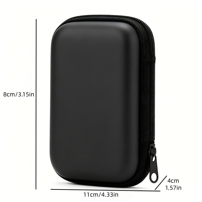 2.5 Inch EVA Organizer Case, Portable Camera Accessory Bag, Hard Shell Storage Pouch for Earbuds, Data Cables, Chargers and Small Items Purple