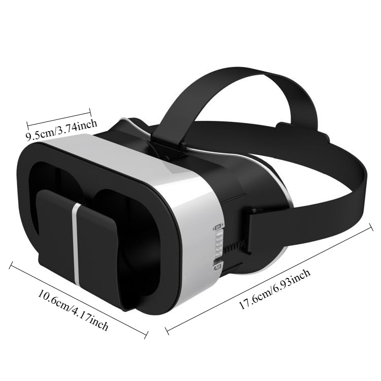 3D VR Headset Glasses Virtual Reality Headset Support 360 Panorama Large Screen Glasses for Movies Games Black VR Headset Glasses with Remote Control