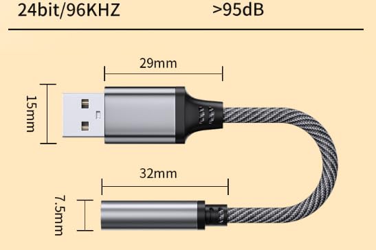 Hididi USB to 3.5mm Audio Jack Adapter, TRRS USB to Aux External Stereo Sound Card for Headphones PC