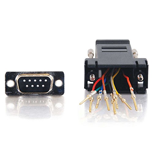 C2G 02947 RJ45 to DB9 Male Serial RS232 Modular Adapter, Black 1.5 Inch