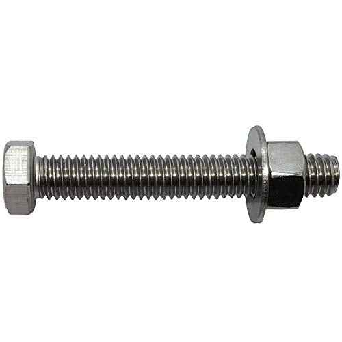 3/8" -16 x 4-304-STAINLESS Steel Bolts, Nuts & WASHERS - 18-8 HEX Head Bolt - 304 Grade. General Purpose (10) Bolts + (10) Nuts + (10) Washers