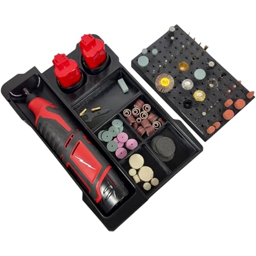 M12 Rotary Tool Packout Organizer with Tool, Battery and Bit Storage for Packout Compact Tool Box, Battery and Blade Storage, Insert Only 2460-20 & 2525-20 – Fits Packout 48-22-8435